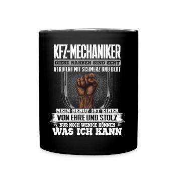 KFZ-MECHANIKER - Ehre und Stolz - Tasse einfarbig - Schwarz - Vorne