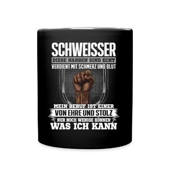 SCHWEISSER - Ehre und Stolz - Tasse einfarbig - Schwarz - Vorne