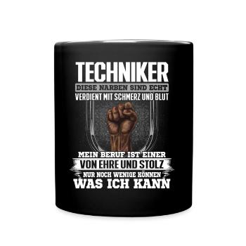 TECHNIKER - Ehre und Stolz - Tasse einfarbig - Schwarz - Vorne