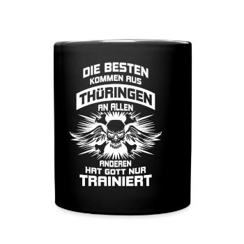 Die Besten kommen aus Thüringen - Tasse einfarbig - Schwarz - Vorne