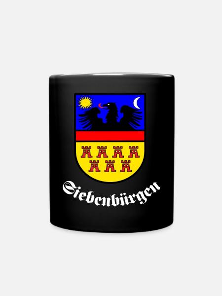 SIebenbürger-Sachsen Wappen "Siebenbürgen" W - Tasse einfarbig - Schwarz