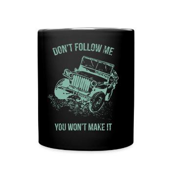 Follow Me Jeep Car - Tasse einfarbig - Schwarz - Vorne