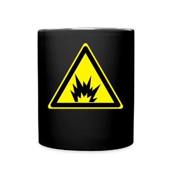 Achtung Explosiv - Tasse einfarbig - Schwarz - Vorne