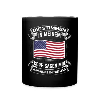 Ich muss in die USA! - Tasse einfarbig - Schwarz - Vorne