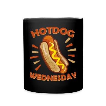 Restauration rapide - Hotdog MERCREDI - Mug uni - noir - Devant