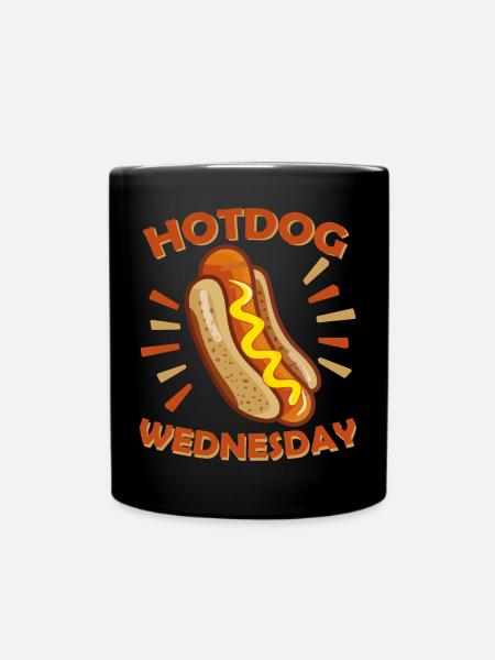 Fastfood - Hotdog WEDNESDAY - Tasse einfarbig - Schwarz