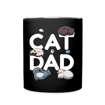 Cat Dad - Cat Cat man Daddy Kitty Meow - Full Colour Mug - black - Front