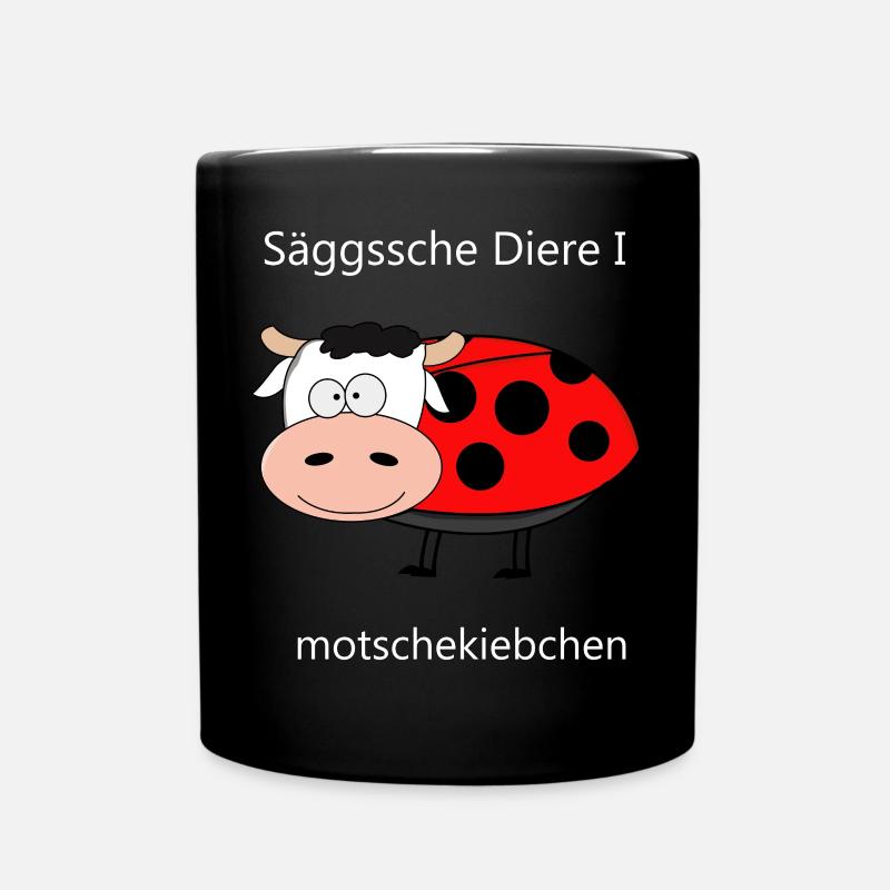 Sächsische Tiere - Der Marienkäfer - Tasse einfarbig - Schwarz