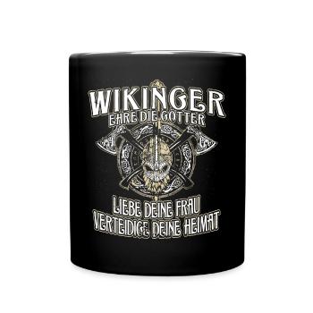 WIKINGER WERTE - Tasse einfarbig - Schwarz - Vorne