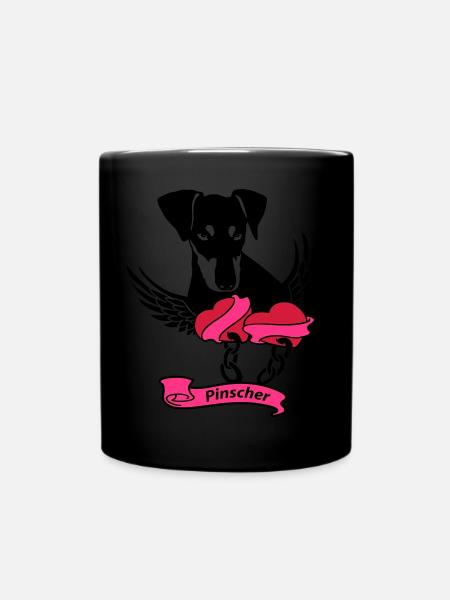 Coeur ailé de Pinscher - Mug uni - noir