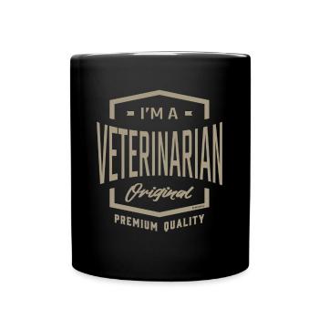 Ich bin Tierarzt - Tasse einfarbig - Schwarz - Vorne