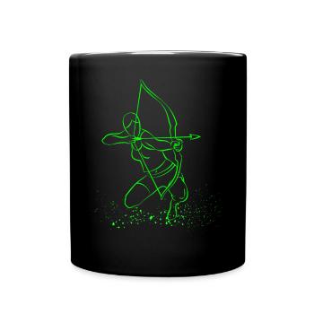 Tir à l'arc tir arc flèche femme fille - Mug uni - noir - Devant
