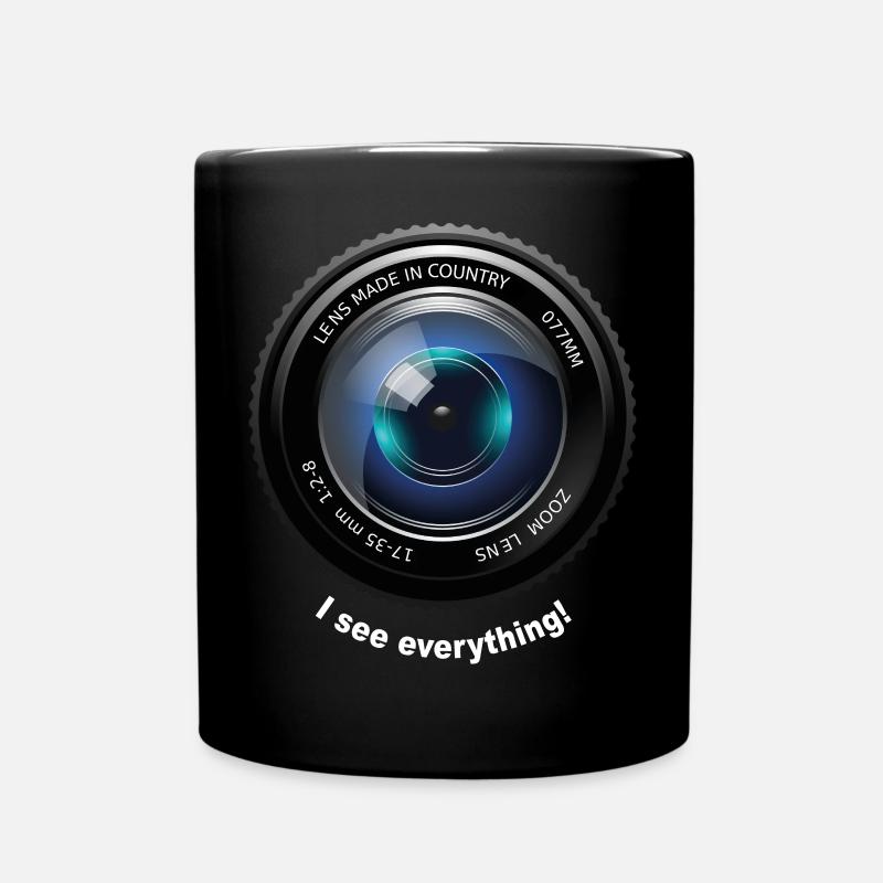 Kamera Linse - Tasse einfarbig - Schwarz