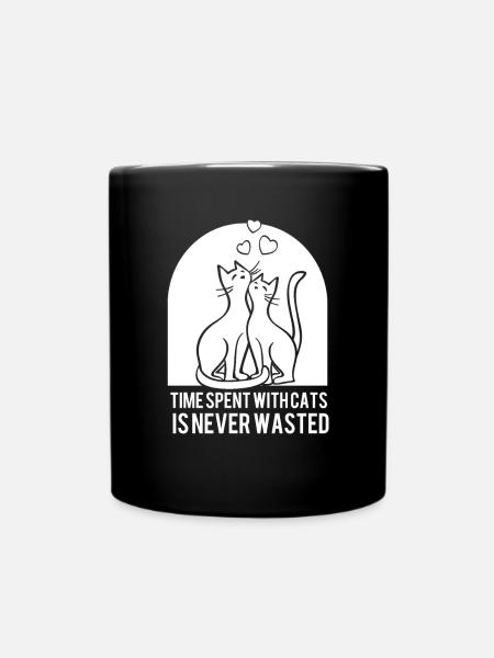 cute cat fall in love best - Full Colour Mug - black