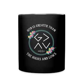 Dieu est plus grand que les hauts et les bas - Mug uni - noir - Devant