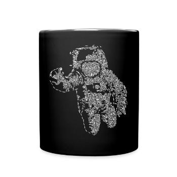 Gorgeous Flying Astronaut design - Full Colour Mug - black - Front