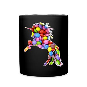 Unicorn Colorful Color Smarties - Full Colour Mug - black - Front