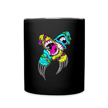 Monster Skateboard - Tasse einfarbig - Schwarz - Vorne