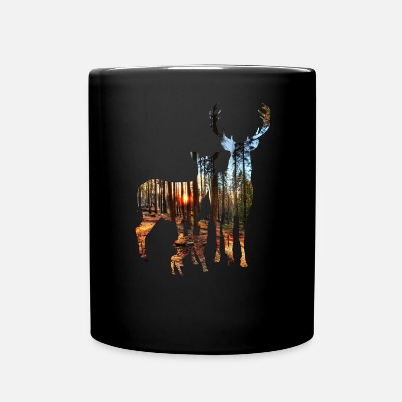 Elchfamilie II - Tasse einfarbig - Schwarz