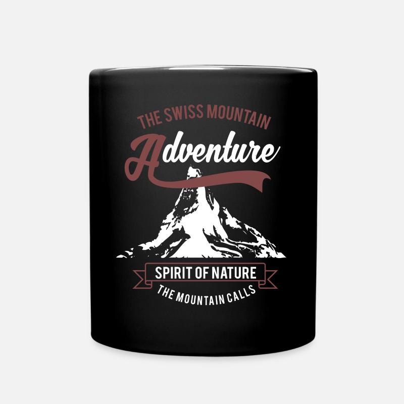 Schweizer Berge - Tasse einfarbig - Schwarz