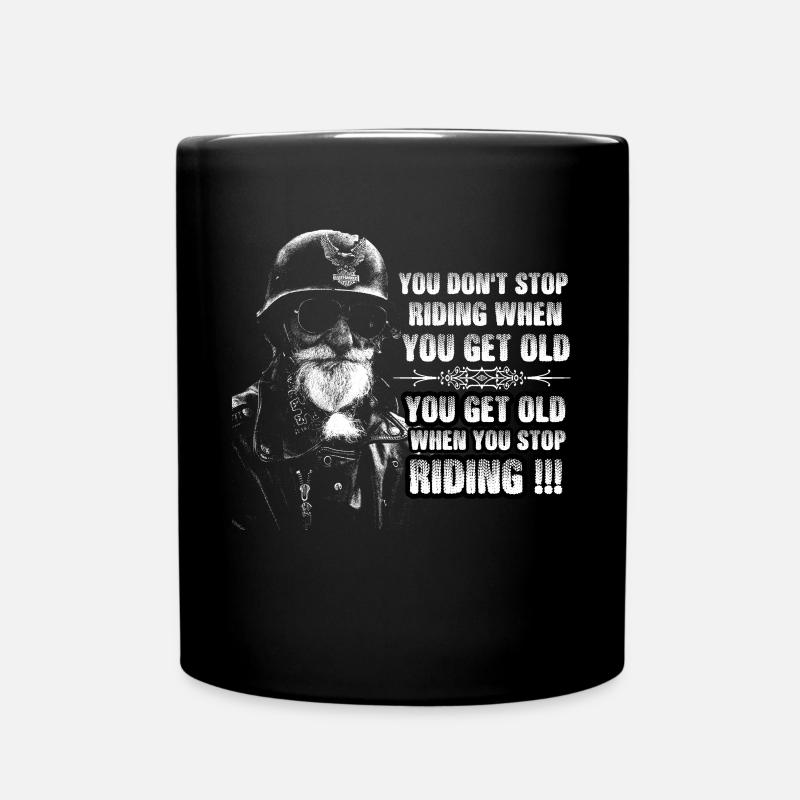 Motorrad Mann Geschenkidee - Tasse einfarbig - Schwarz