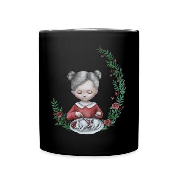 MEOW - Kunst für Tierrechte - Tasse einfarbig - Schwarz - Vorne