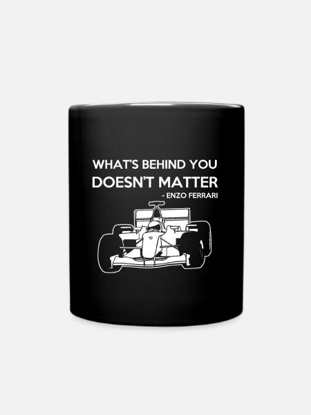 Racing car racing behind you gift idea man - Full Colour Mug - black
