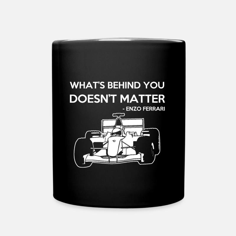 Rennwagen rennen hinter dir Geschenkidee mann - Tasse einfarbig - Schwarz