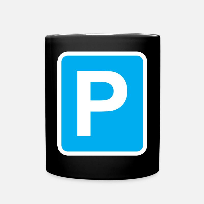 P, symbole du parc, parking - Mug uni - noir