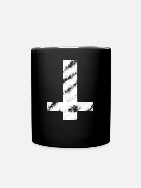 Inverted Cross - Full Colour Mug - black