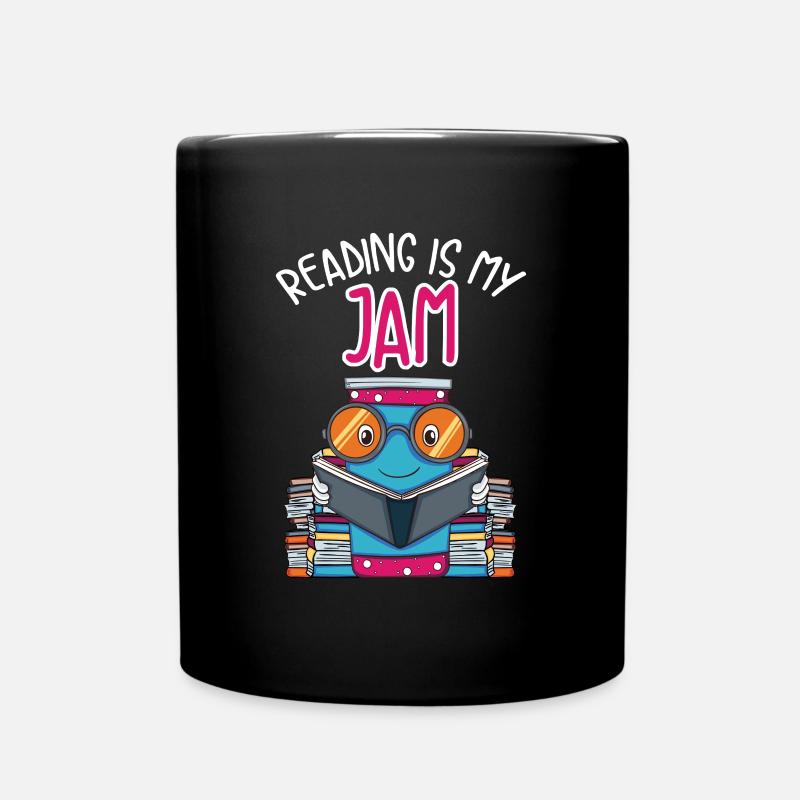 Bücher lesen Geschenk - Tasse einfarbig - Schwarz