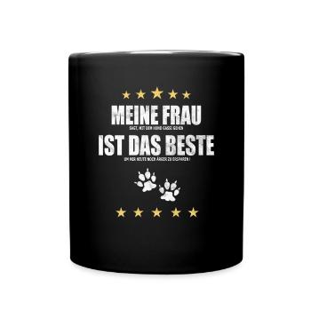 Ma femme | Chien | Gassi | plein d'esprit - Mug uni - noir - Devant