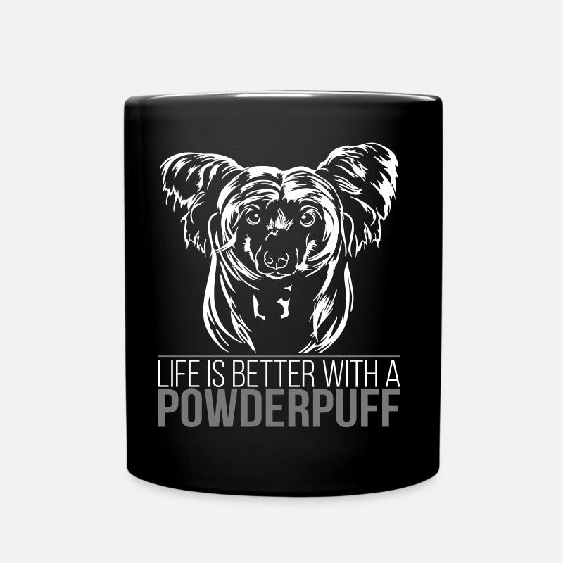 POWDERPUFF Life is better Wilsigns Geschenkidee - Tasse einfarbig - Schwarz