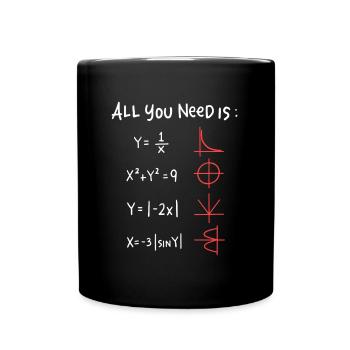 All You Need Ist Mathematik Neon - Tasse einfarbig - Schwarz - Vorne