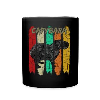 Capybara - Tasse einfarbig - Schwarz - Vorne
