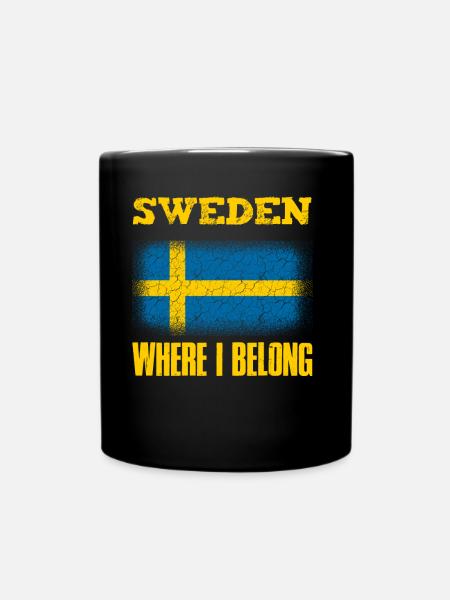 Schweden - Tasse einfarbig - Schwarz