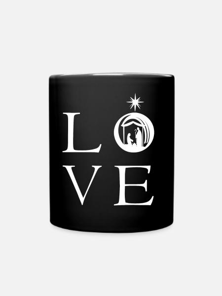 Love Christmas 2- L’écriture d’amour avec la crèche Jésus - Mug uni - noir