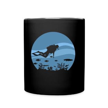 plongeur - Mug uni - noir - Devant