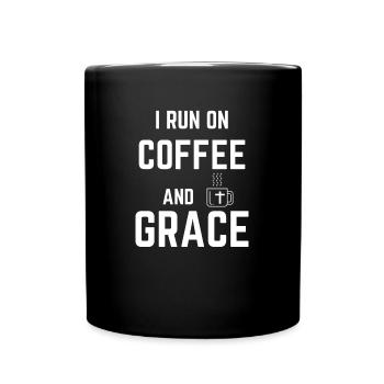 je cours sur le café et la grâce - Mug uni - noir - Devant
