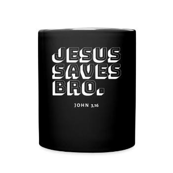 Jésus sauve le frère - Mug uni - noir - Devant