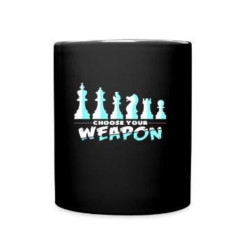 Schach - Tasse einfarbig - Schwarz - Vorne