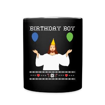 Birthday Boy Jesus - Weihnachtspullover - Tasse einfarbig - Schwarz - Vorne