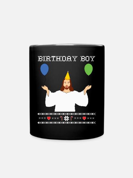 Birthday Boy Jesus - Weihnachtspullover - Tasse einfarbig - Schwarz
