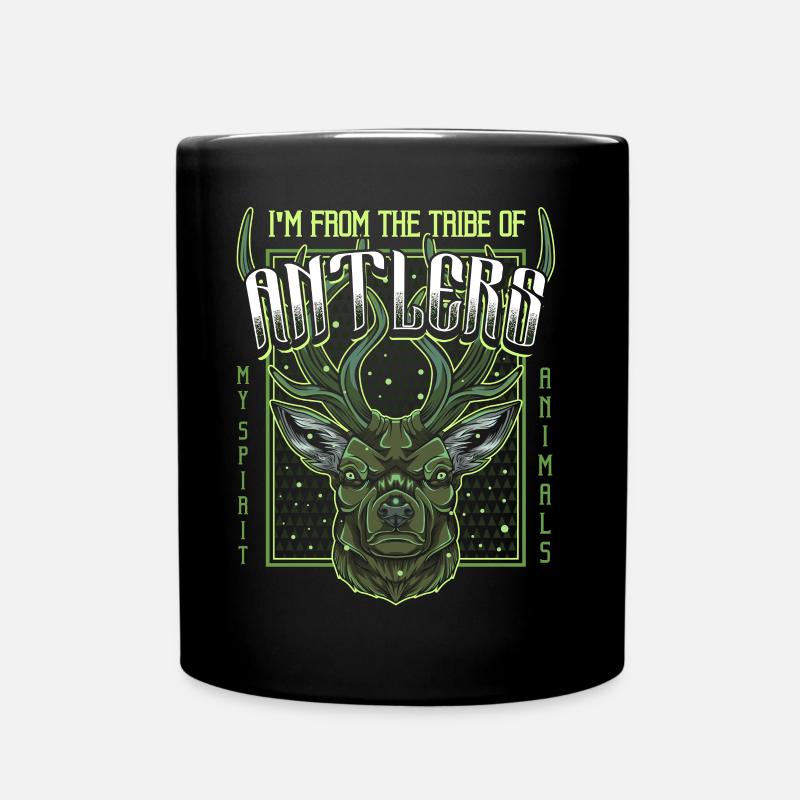 Hirschkopf - Tasse einfarbig - Schwarz