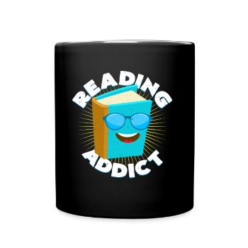 Reading Addict | Books Read Bookaholic Gift - Full Colour Mug - black - Front