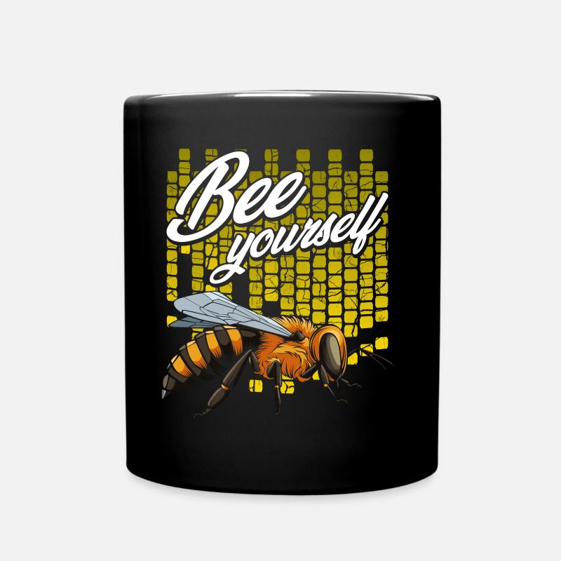Biene - Tasse einfarbig - Schwarz