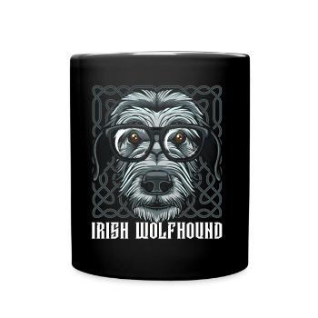 Irischer Wolfshund - Tasse einfarbig - Schwarz - Vorne