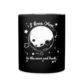 I Love You To The Moon And Back | Love gift - Full Colour Mug - black - Front