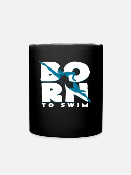 Schwimmer - Tasse einfarbig - Schwarz