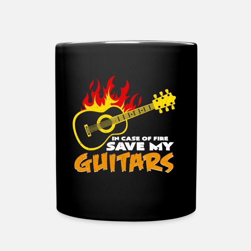 In Case Of Fire Save My Guitars | Gitarre Geschenk - Tasse einfarbig - Schwarz